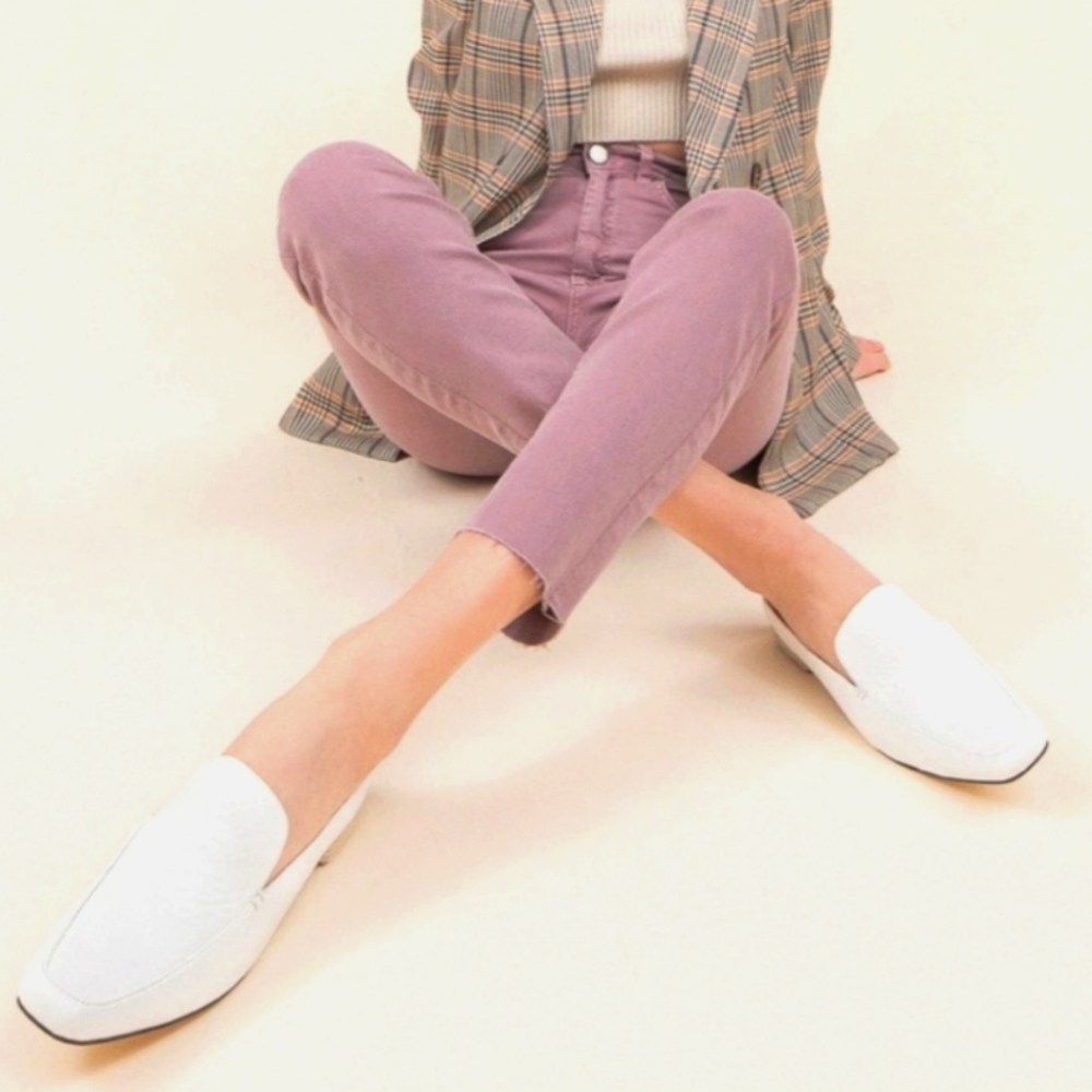 Mi.iM the Fluer white leather mule slip on business loafers size 7 - Picture 6 of 7